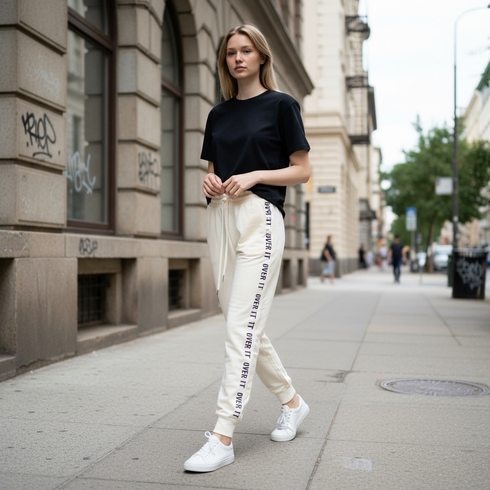 White Fashion Nova Jogger Sweatpants
New